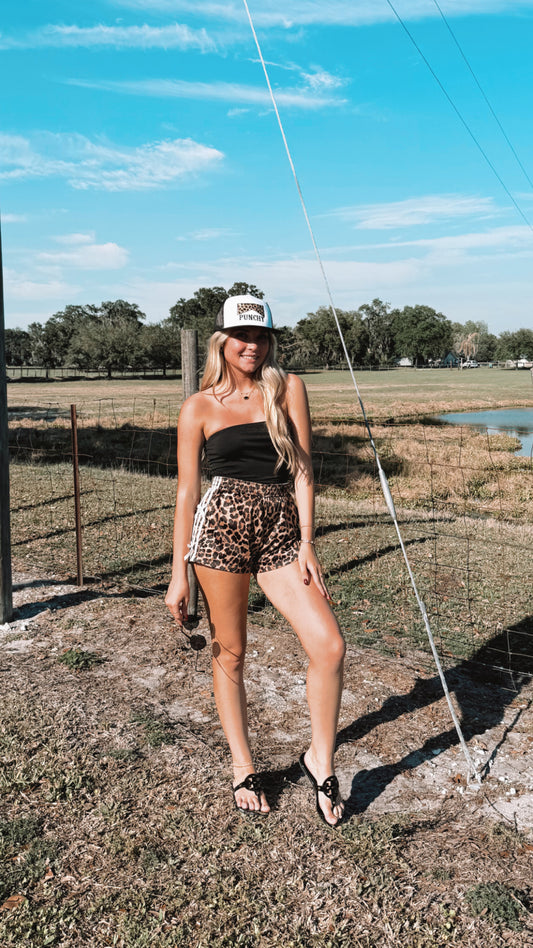 Cheetah print bow shorts