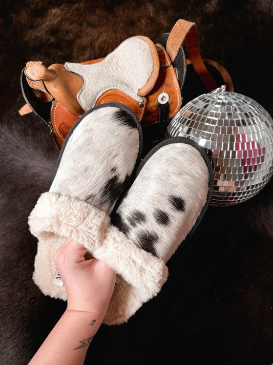 The Dally Cowhide Slippers