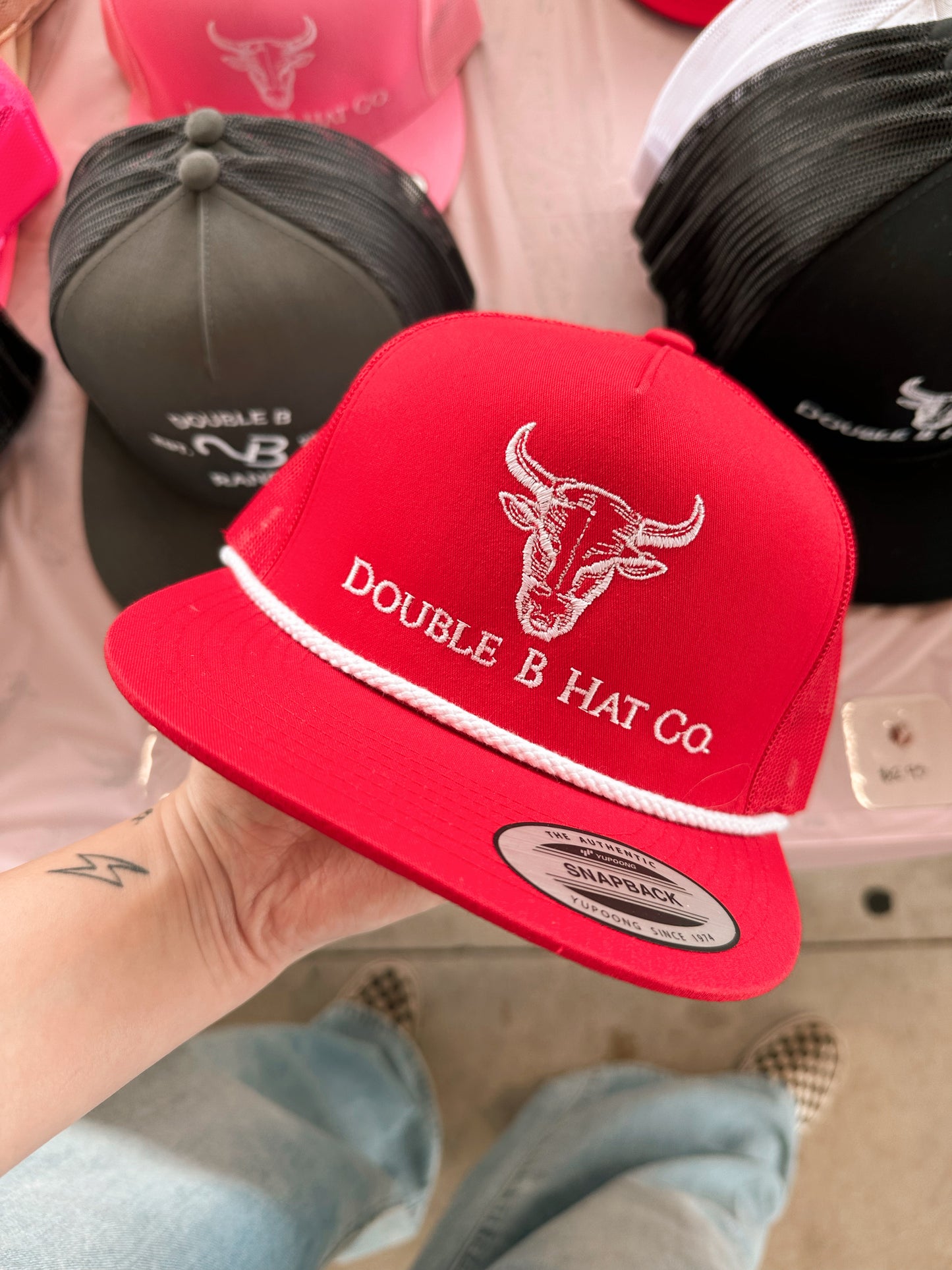 Double B Hat Co-Red w/ Rope