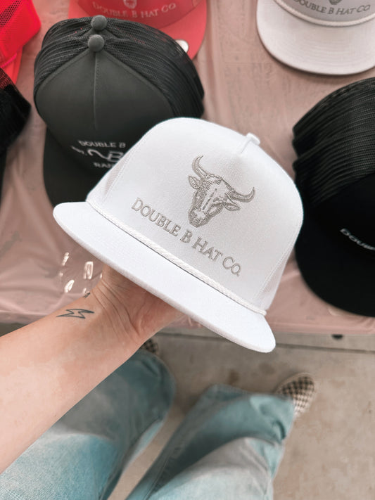 Double B Hat Co- White w/ Rope